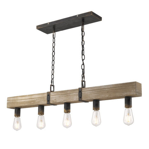 Garrett Five Light Linear Pendant in Antique Black Iron (62|0818-LP ABI)