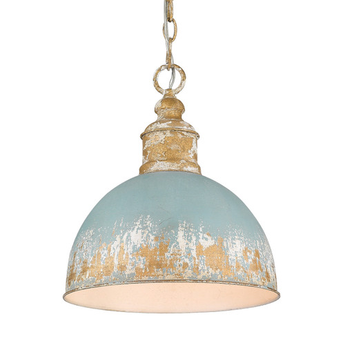 Alison One Light Pendant in Vintage Gold (62|0809-M VG-TEAL)