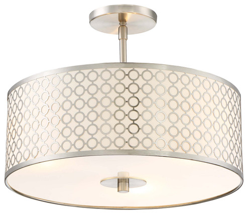 Dots Three Light Semi Flush Mount in Brushed Nickel (42|P1267-084)