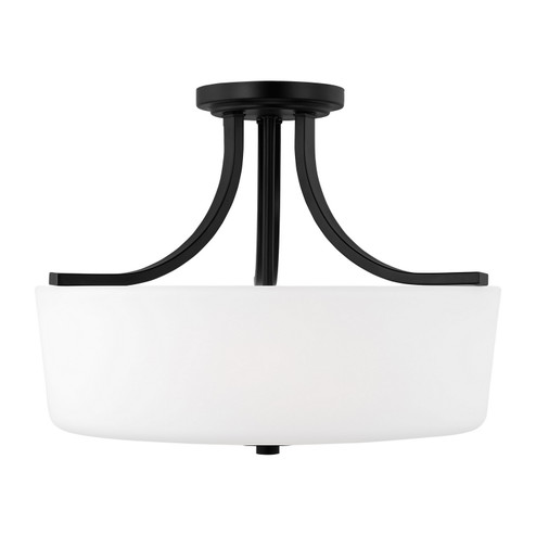 Kemal Three Light Semi-Flush Mount in Midnight Black (1|7728803-112)