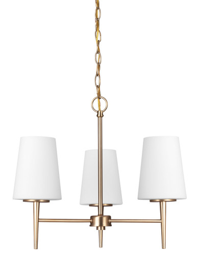 Driscoll Three Light Chandelier in Satin Brass (1|3140403-848)