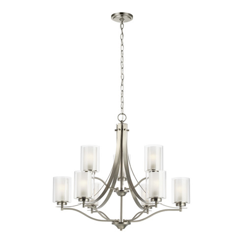 Elmwood Park Nine Light Chandelier in Brushed Nickel (1|3137309-962)