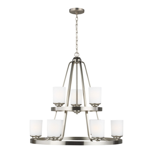 Kemal Nine Light Chandelier in Brushed Nickel (1|3130709-962)