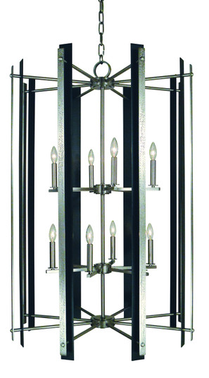 Bucolic 12 Light Chandelier in Brushed Nickel with Matte Black Accents (8|L1062 BN/MBLACK)