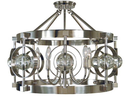 Ephemeris Five Light Flush / Semi-Flush Mount in Polished Nickel (8|5030 PN)