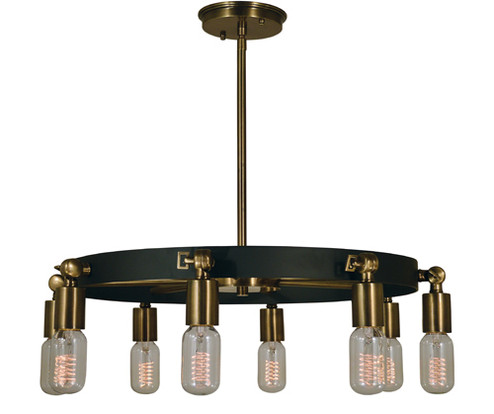 Felix Eight Light Chandelier in Antique Brass with Matte Black (8|4889 AB/MBLACK)