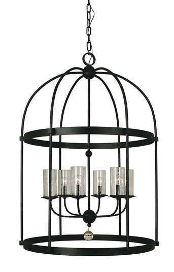 Compass Six Light Foyer Chandelier in Matte Black (8|1106 MBLACK)