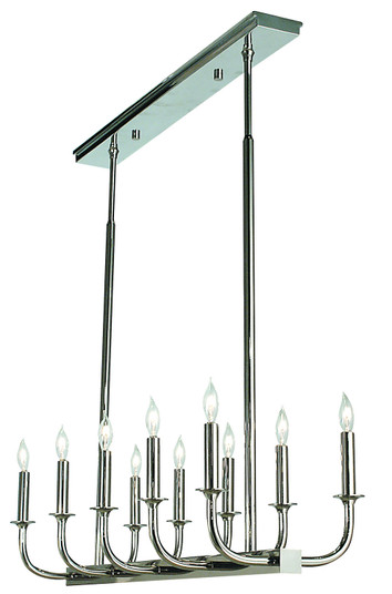 Moderne Ten Light Chandelier in Polished Silver (8|1059 PS)