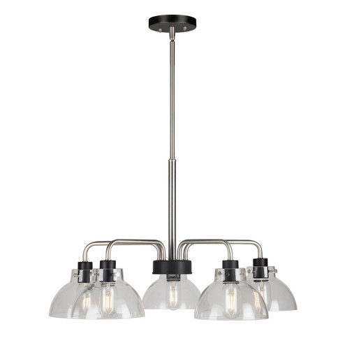 Della Five Light Chandelier in Black and Brushed Nickel (112|2734-05-40)