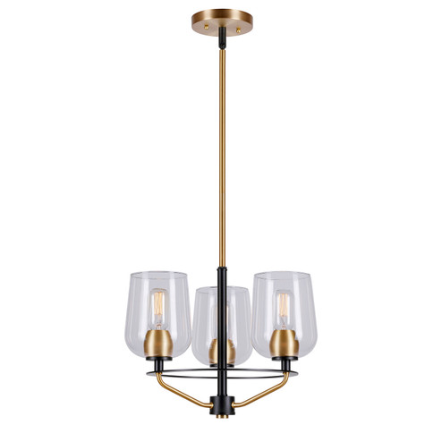 Palmer Three Light Chandelier in Black and Soft Gold (112|2726-03-62)