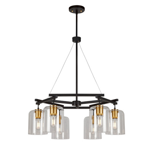 Tyrone Six Light Chandelier in Black and Soft Gold (112|2724-06-62)