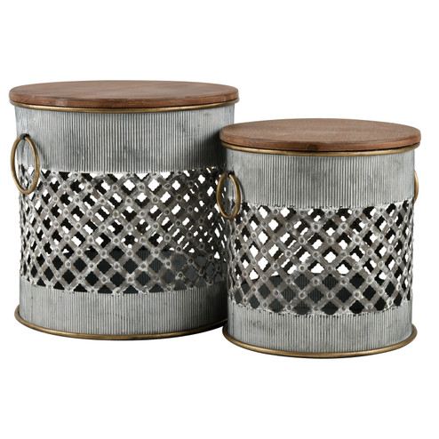 Parla Accent Stool in Galvanized (45|S0037-8093/S2)