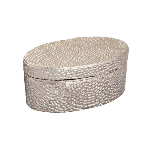 Oval Pebble Box in Antique Nickel (45|H0807-10659)