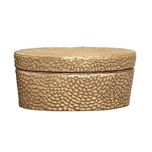 Oval Pebble Box in Antique Brass (45|H0807-10656)