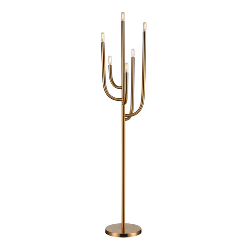 Hands Up Six Light Floor Lamp in Aged Brass (45|D4265)