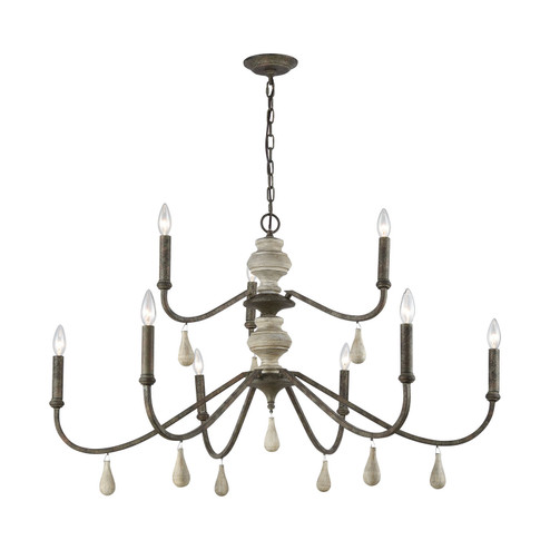 French Connection Nine Light Chandelier in Malted Rust (45|D3960)