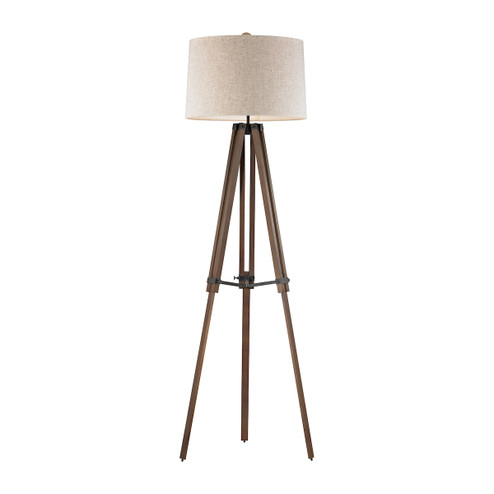 Wooden Brace One Light Floor Lamp in Walnut (45|D2817)