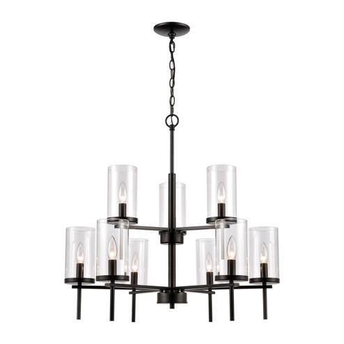 Oakland Nine Light Chandelier in Black (45|CN290926)