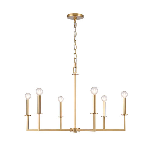 Dunne Six Light Chandelier in Lacquered Brass (45|89886/6)