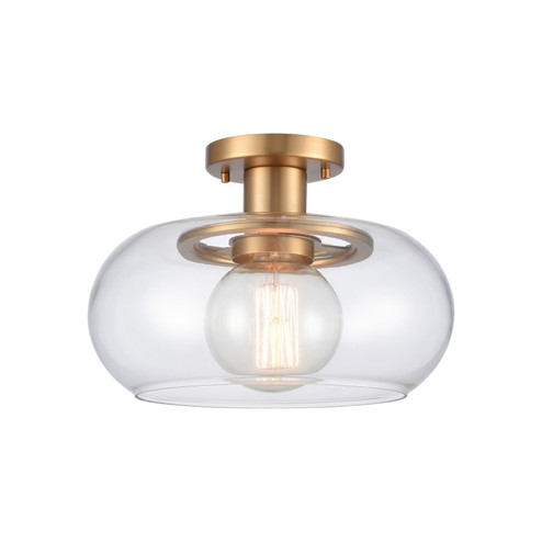 Clement One Light Semi Flush Mount in Brushed Gold (45|89764/1)