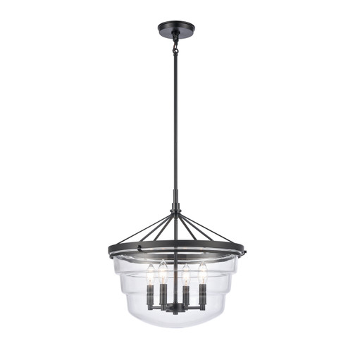 Boyer Four Light Pendant in Matte Black (45|82169/4)