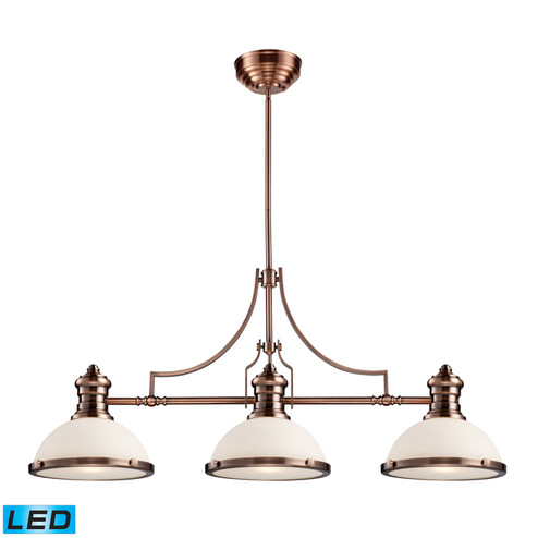 Chadwick LED Linear Chandelier in Antique Copper (45|66245-3-LED)