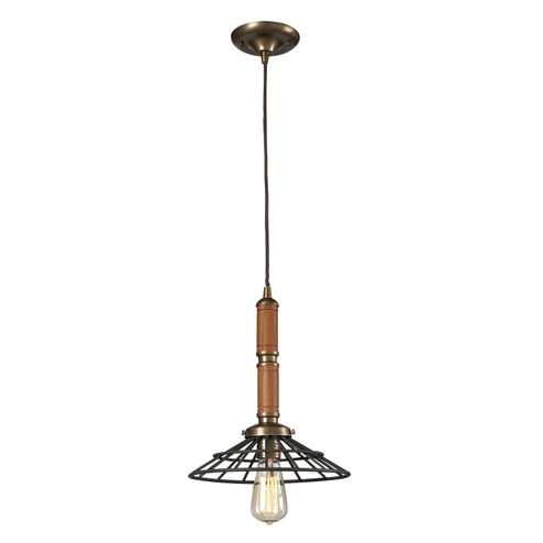 Spun Wood One Light Mini Pendant in Vintage Brass (45|65138-1)