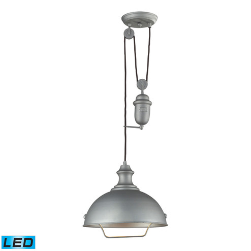 Farmhouse LED Pendant in Aged Pewter (45|65081-1-LED)