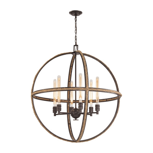 Natural Rope Six Light Chandelier in Oil Rubbed Bronze (45|63066-6)