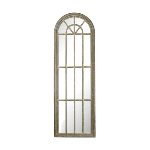 Arched Windowpane Mirror in Gray (45|6100-007)