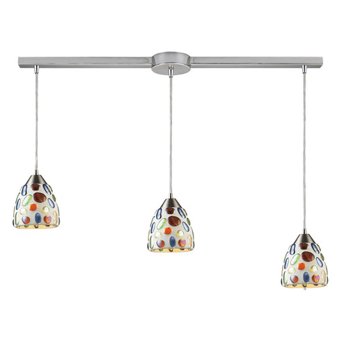 Gemstone Three Light Pendant in Satin Nickel (45|542-3L)