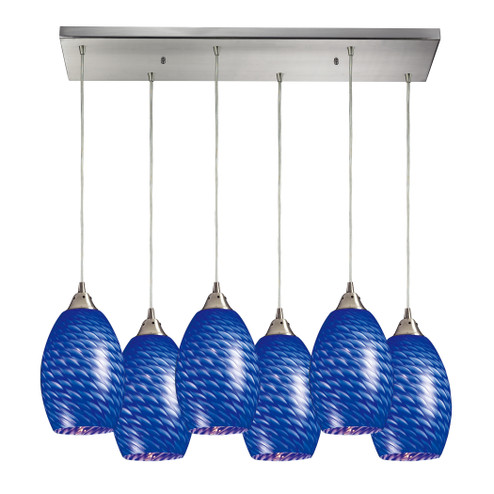 Mulinello Six Light Pendant in Satin Nickel (45|517-6RC-S)