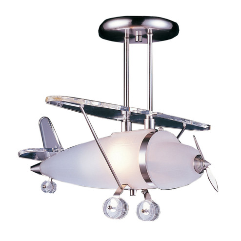 Novelty One Light Semi Flush Mount in Satin Nickel (45|5051/1)