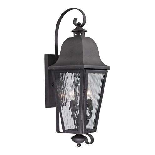 Forged Brookridge Three Light Outdoor Wall Sconce in Charcoal (45|47102/3)