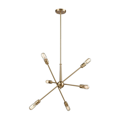 Delphine Six Light Chandelier in Satin Brass (45|46240/6)