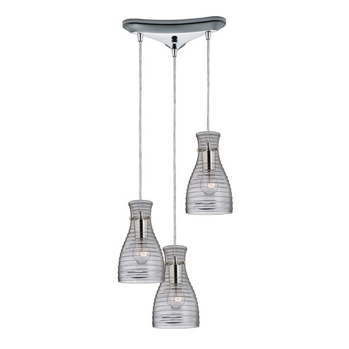 Strata Three Light Pendant in Polished Chrome (45|46107/3)