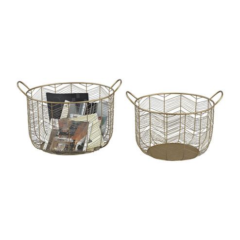Tuckernuck Basket - Set of 2 in Brass (45|351-10222/S2)