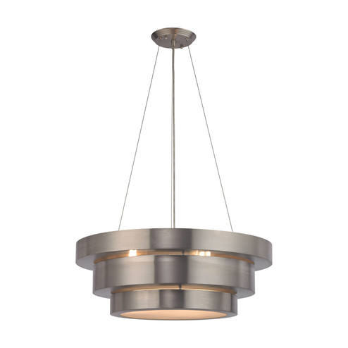Layers Three Light Chandelier in Brushed Steel (45|32225/3)