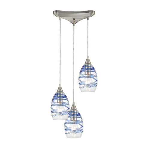 Vines Three Light Pendant in Satin Nickel (45|31742/3)