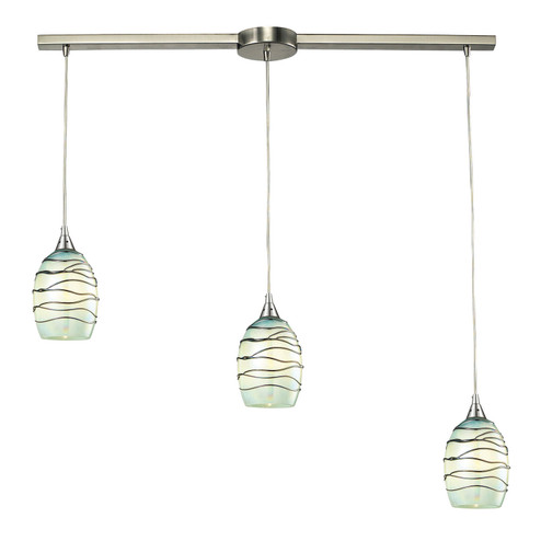 Vines Three Light Pendant in Satin Nickel (45|31348/3L-MN)