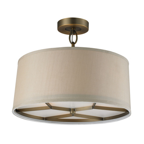 Baxter Three Light Semi Flush Mount in Brushed Antique Brass (45|31262/3)