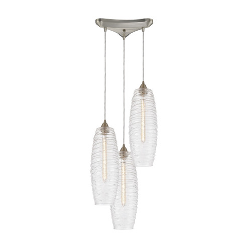 Liz Three Light Pendant in Satin Nickel (45|21192/3)