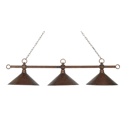 Designer Classics Three Light Linear Chandelier in Antique Copper (45|182-AC-M2)