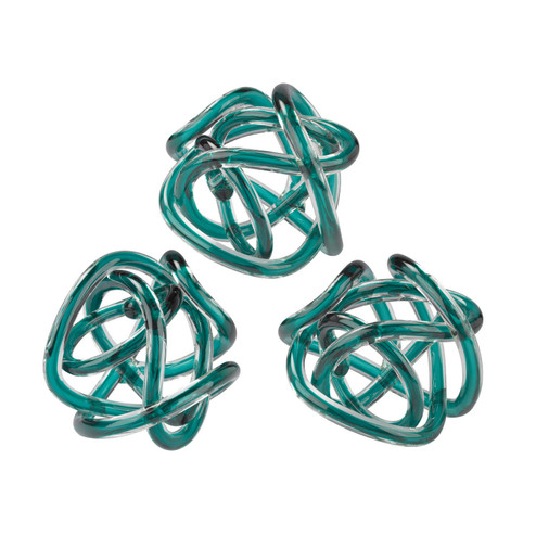 Glass Knot Decorative Accessory in Aqua (45|154-020/S3)