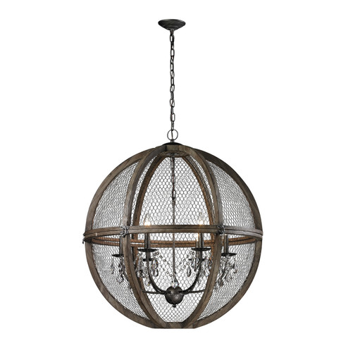 Renaissance Invention Six Light Pendant in Aged Wood (45|140-008)