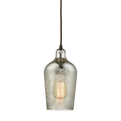 Hammered Glass One Light Mini Pendant in Oil Rubbed Bronze (45|10830/1)