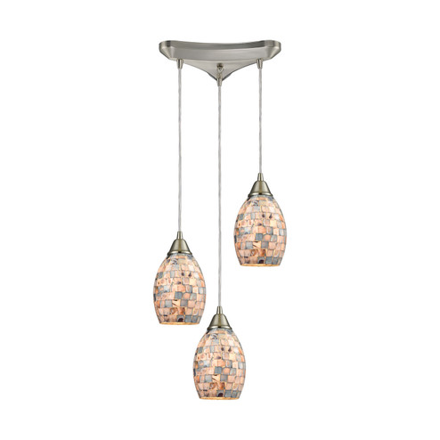 Capri Three Light Pendant in Satin Nickel (45|10444/3)