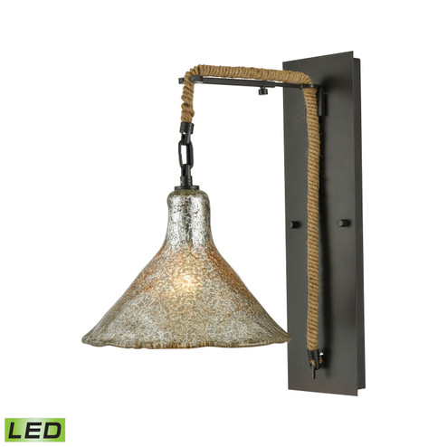 Hand Formed Glass LED Wall Sconce in Oil Rubbed Bronze (45|10436/1SCN-LED)