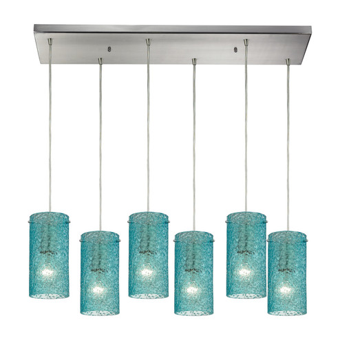 Ice Fragments Six Light Pendant in Satin Nickel (45|10242/6RC-AQ)