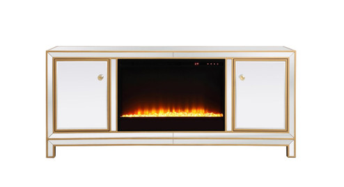 Reflexion TV Stand with Fireplace in Gold (173|MF701G-F2)